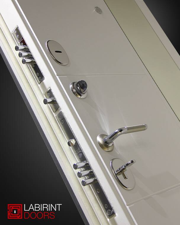 Входная дверь Платинум с Зеркалом 19 - Белый софт фото 4