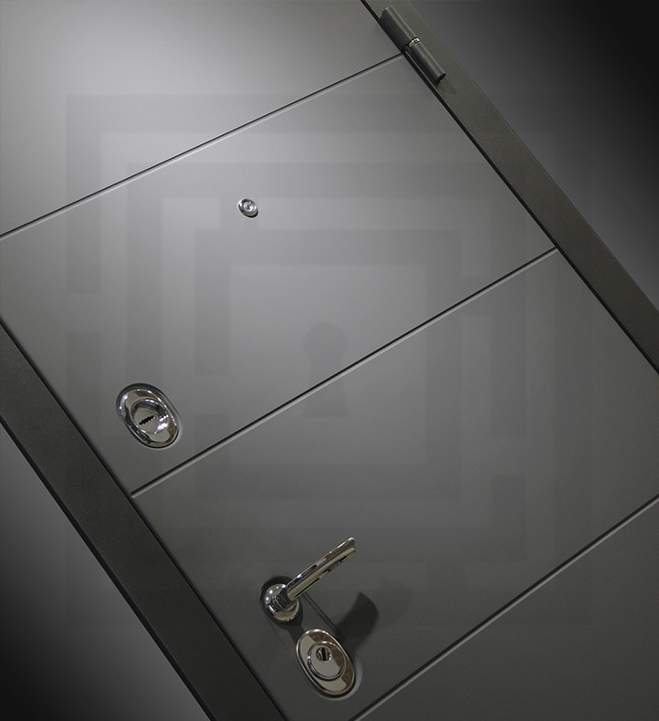Входная дверь ART графит с Зеркалом Максимум - Грей софт