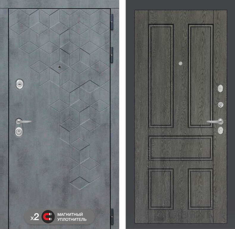 Входная дверь Бетон 10 - Дуб филадельфия графит