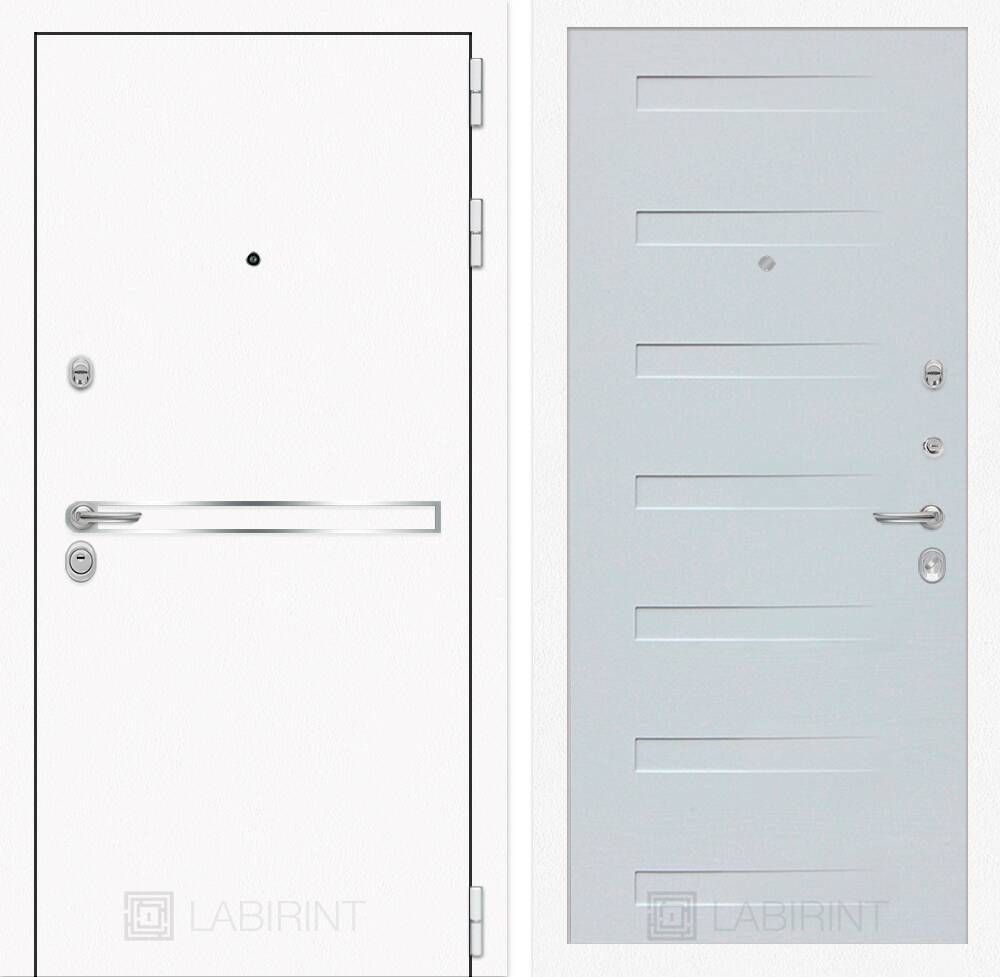 Входная дверь Лайн WHITE 14 - Дуб кантри белый горизонтальный