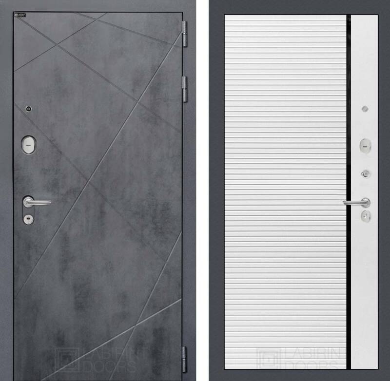 Входная дверь LOFT 22 - Белый софт, черная вставка