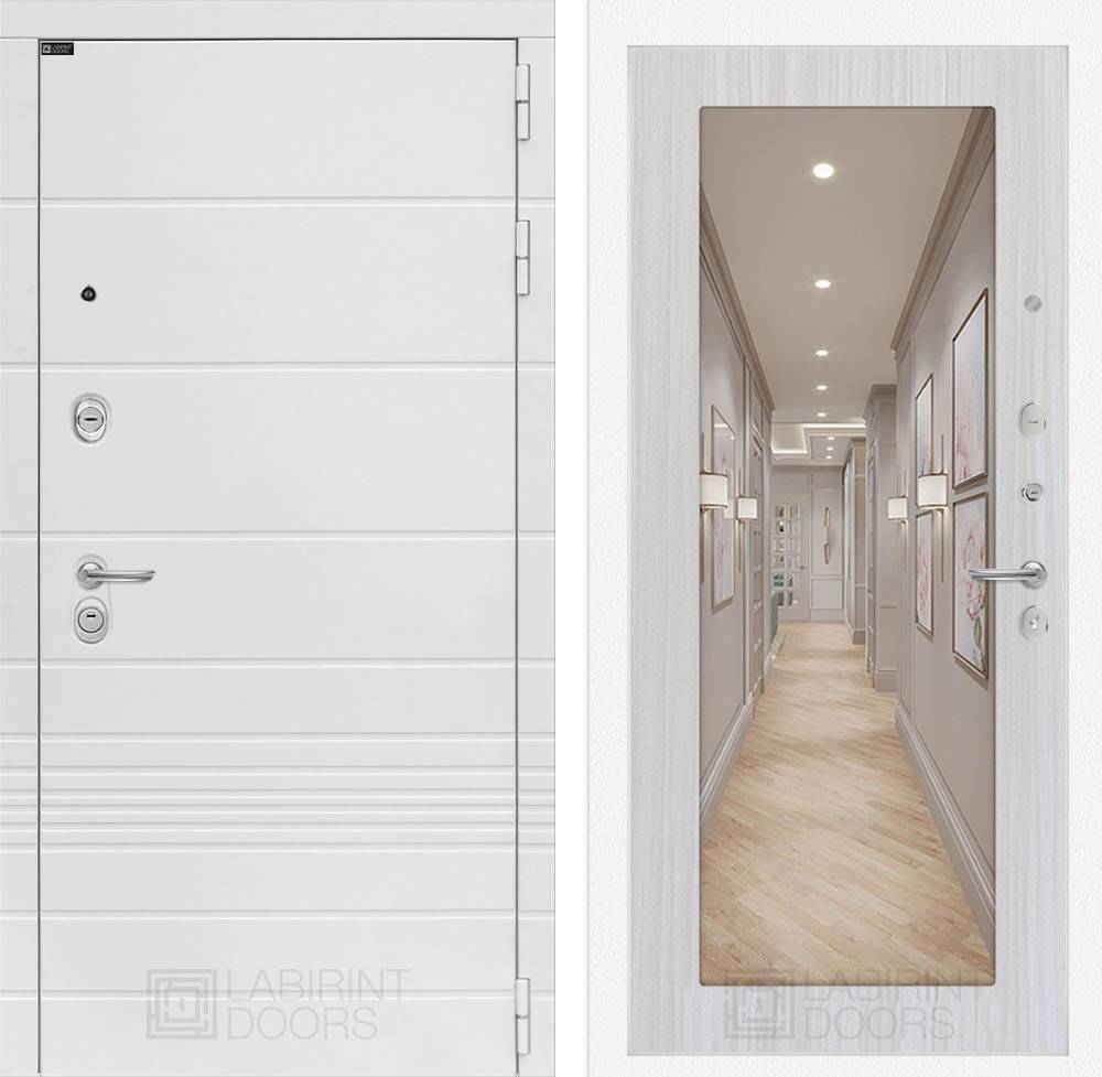 Входная дверь Трендо с Зеркалом 18 - Сандал белый