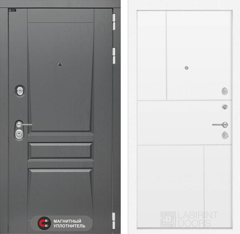 Входная дверь Платинум 21 - Белый софт 880х2050 левая