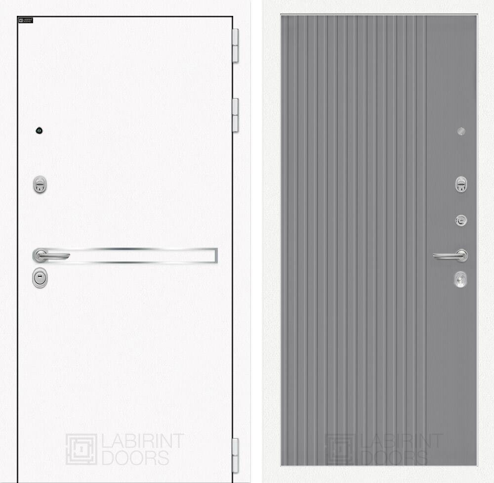 Входная дверь Лайн WHITE 29 - Серый рельеф софт