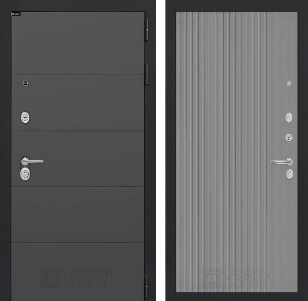 Входная дверь ART 29 - Серый рельеф софт