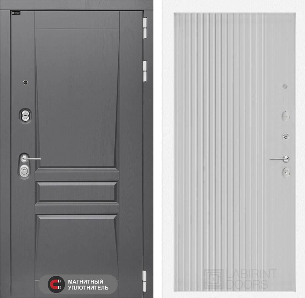 Входная дверь Платинум 29 - Белый рельеф софт