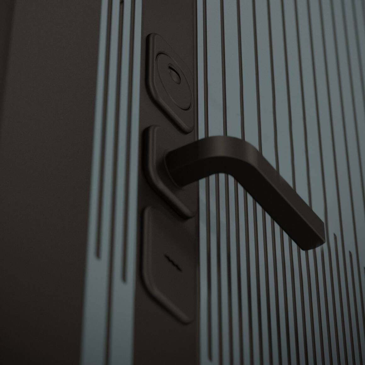 Входная дверь ISSIDA с зеркалом Панорама с тонировкой - Черный кварц фото 2