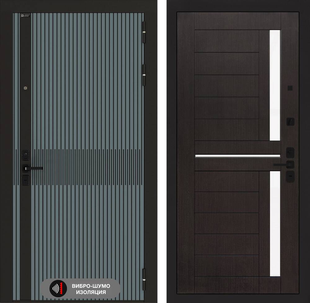 Входная дверь ISSIDA 02 - Венге, стекло белое