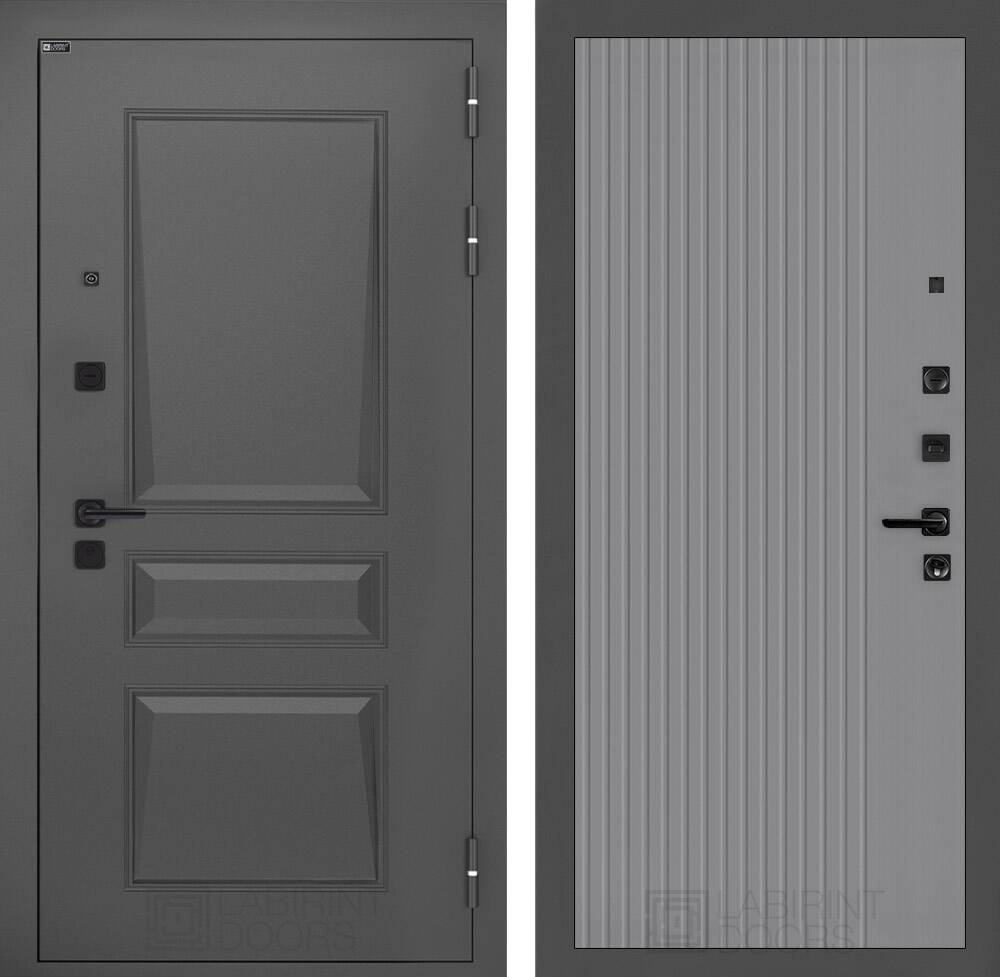 Входная дверь Орлеан 29 - Серый рельеф софт