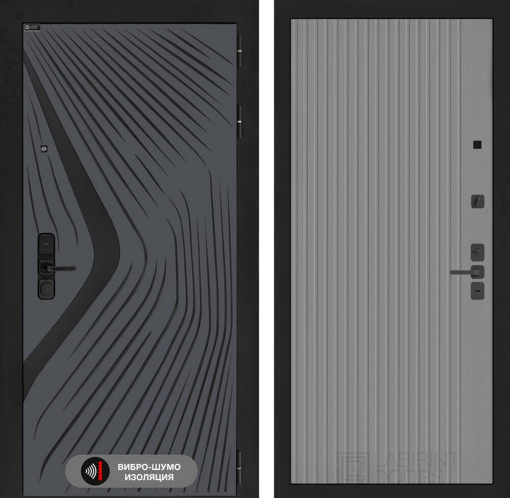 Входная дверь LEOLAB 29 - Серый рельеф софт