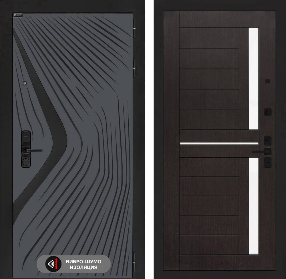 Входная дверь LEOLAB 02 - Венге, стекло белое