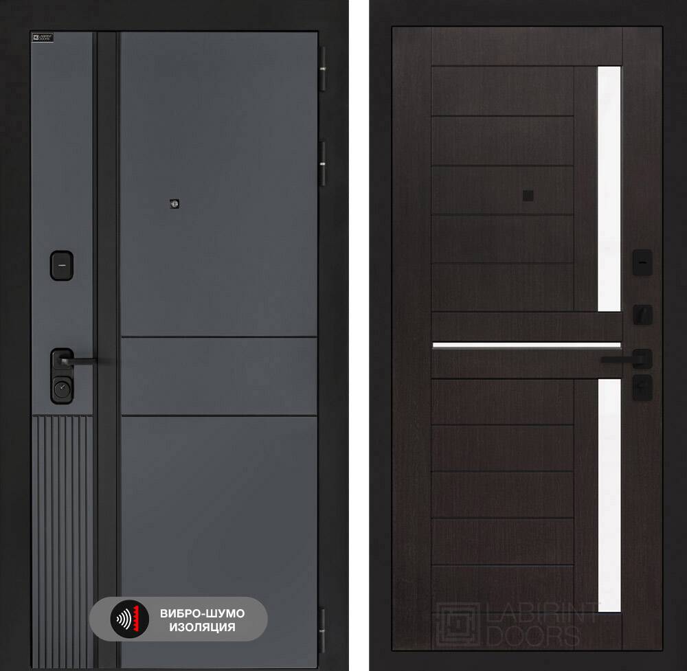 Входная дверь EVOLAB 02 - Венге, стекло белое