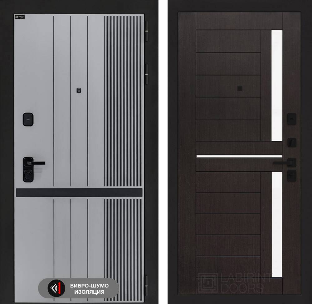 Входная дверь SKYLAB 02 - Венге, стекло белое