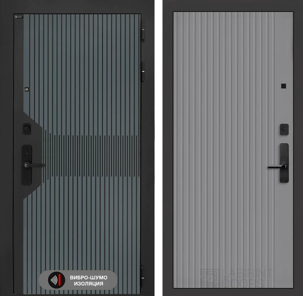 Входная дверь Смартлаб 29 - Серый рельеф софт