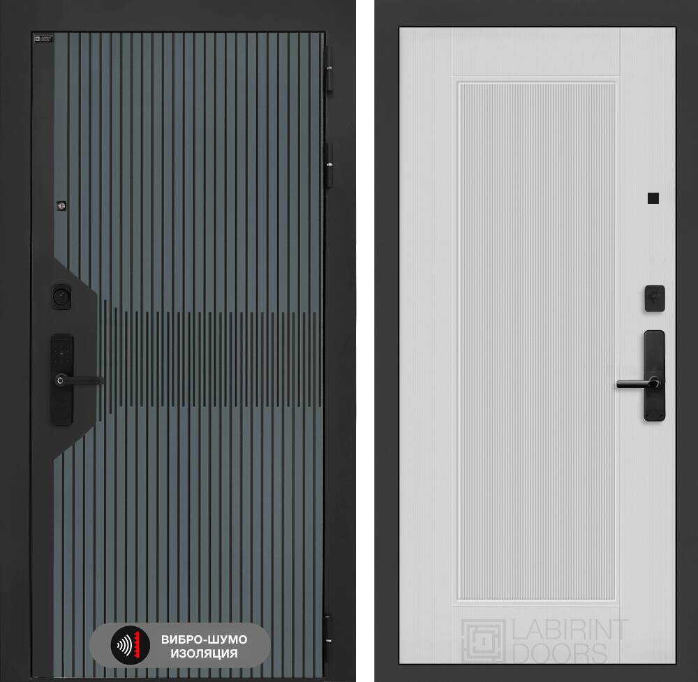 Входная дверь Смартлаб 30 - Белый рельеф софт