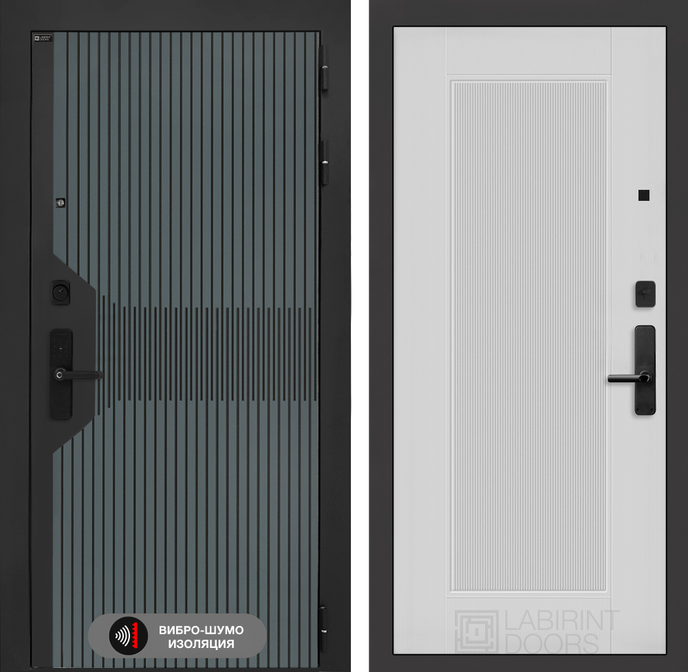 Входная дверь Смартлаб 30 - Белый рельеф софт - Image 1
