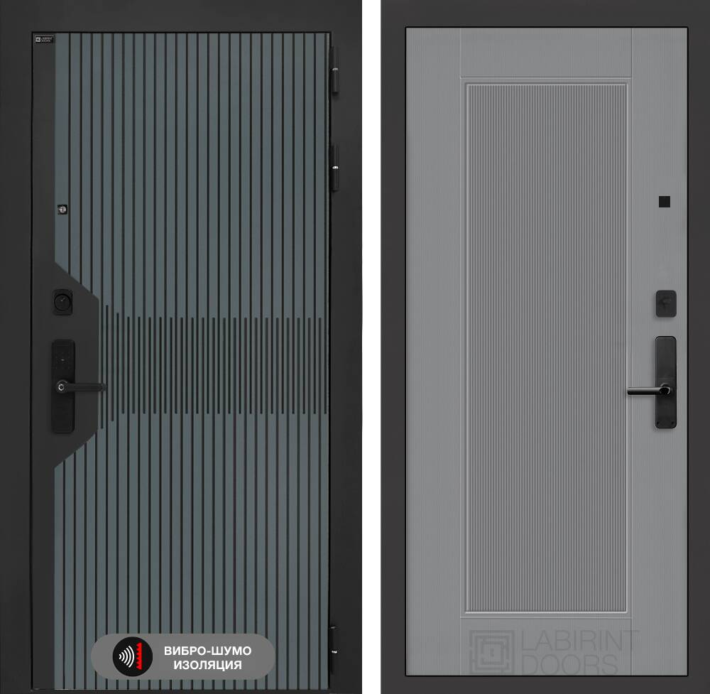 Входная дверь Смартлаб 30 - Серый рельеф софт