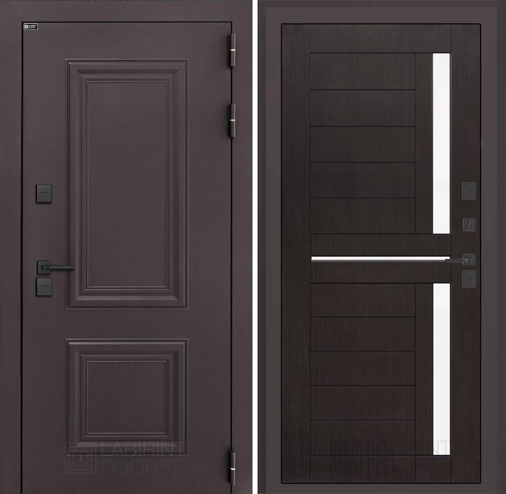 Входная дверь Полярис лайт 02 - Венге, стекло белое