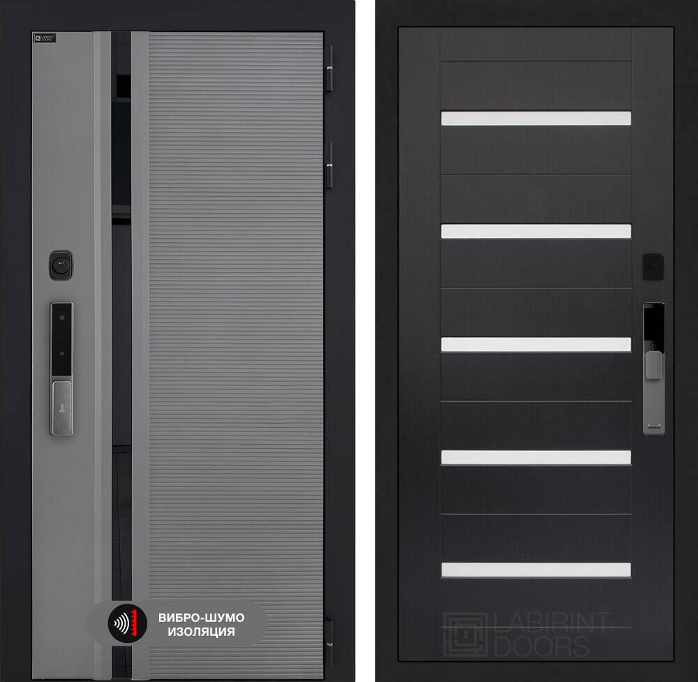 Входная дверь Пиано Смарт 2.0 панель 01 - Венге, стекло белое