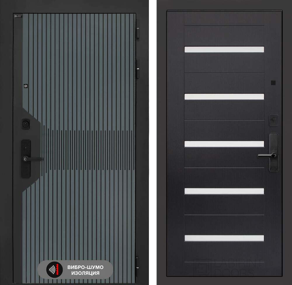 Входная дверь Смартлаб 01 - Венге, стекло белое