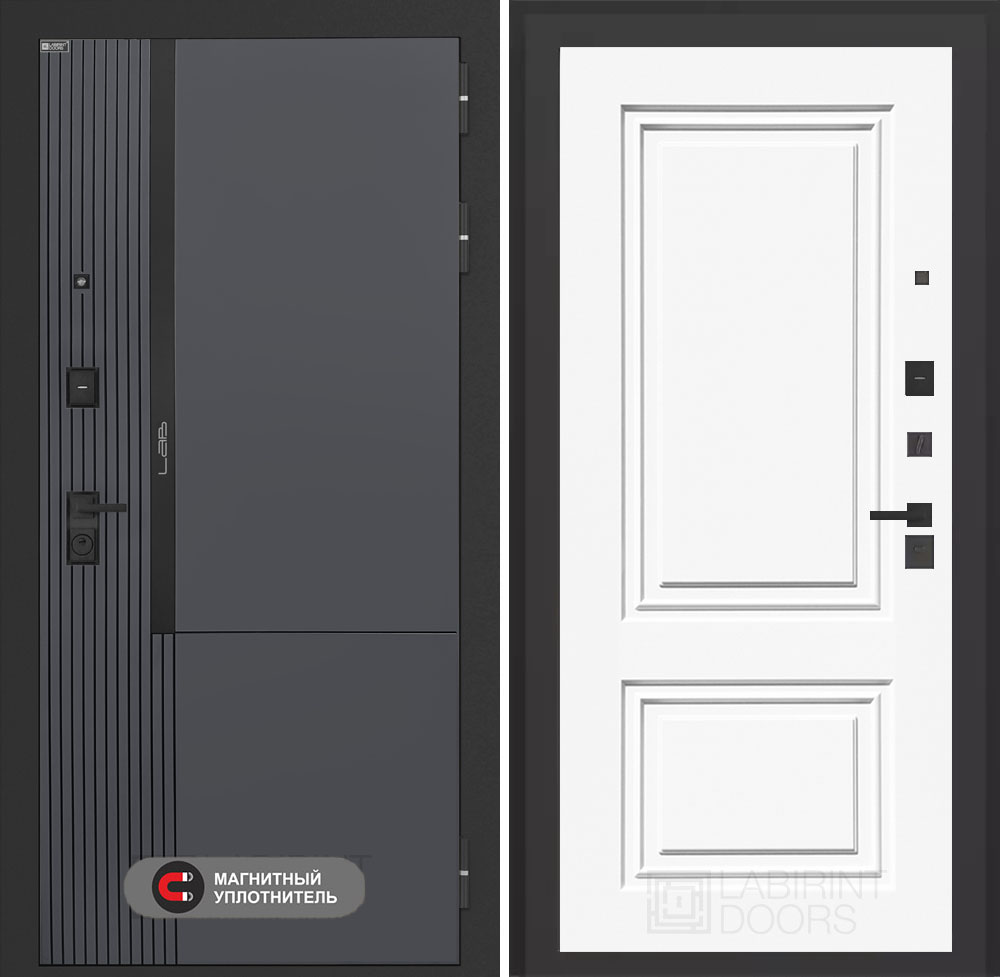 Входная дверь Лаб 2 Про 26 - Эмаль RAL 9003 - Image 1